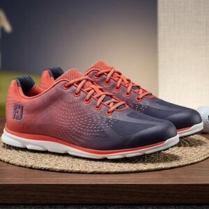 FootJoy emPOWER Golf Shoes Women 9 Navy Blue Papaya Performance 98014 FJ.